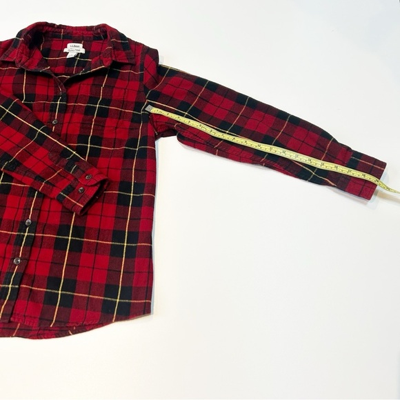 L.L. Bean Red Flannel Button Down Shirt Size S - Picture 5 of 12